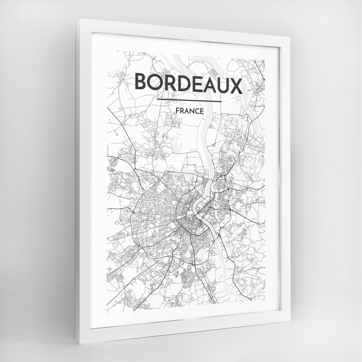 Bordeaux Map Art Print - Framed