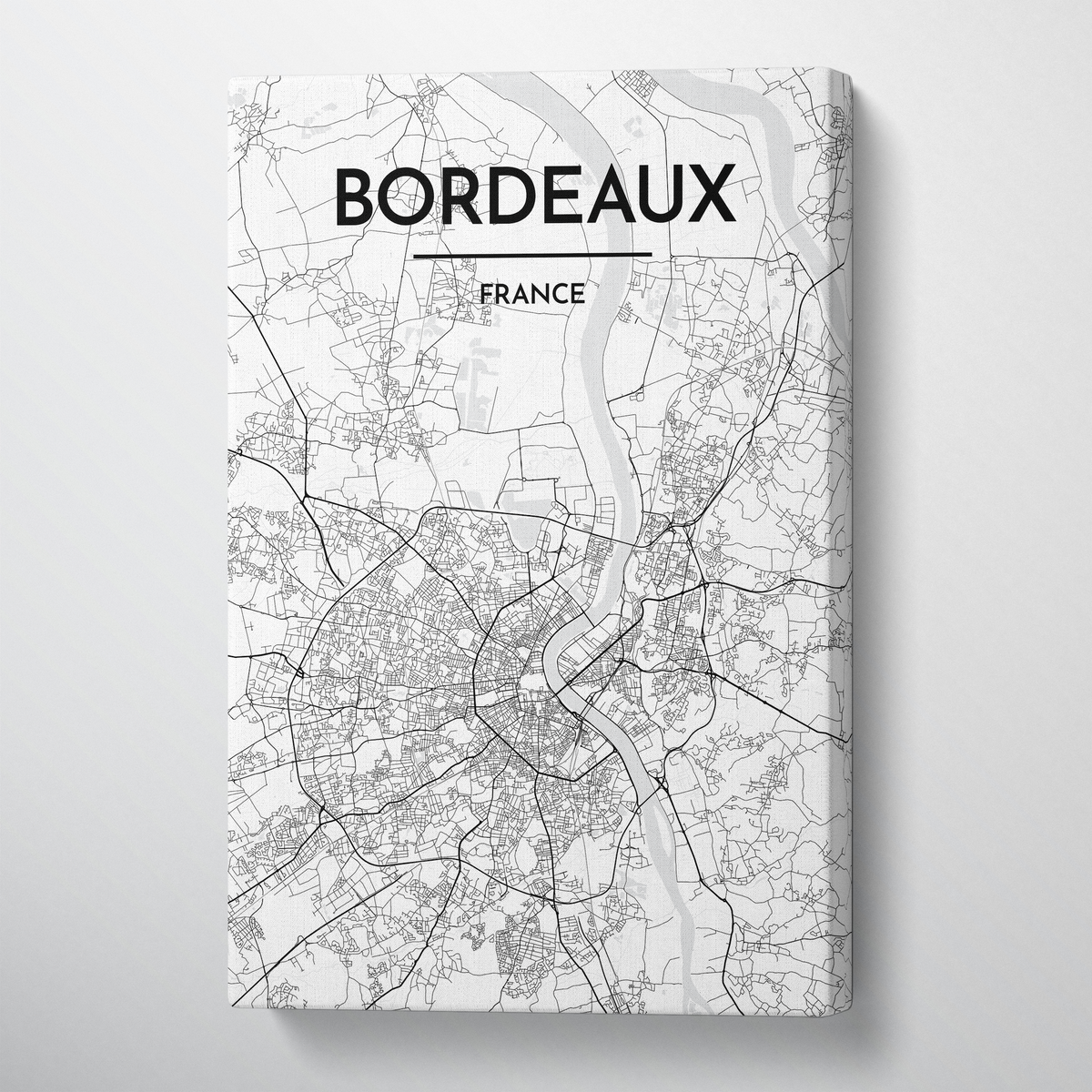 Bordeaux Map Art Print Map Canvas Wrap - Point Two Design