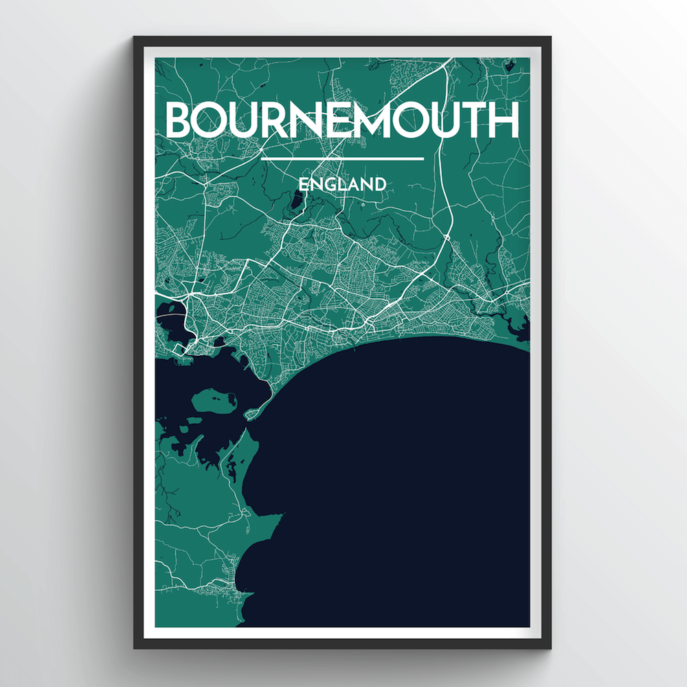 Bournemouth Map Art Print - Point Two Design