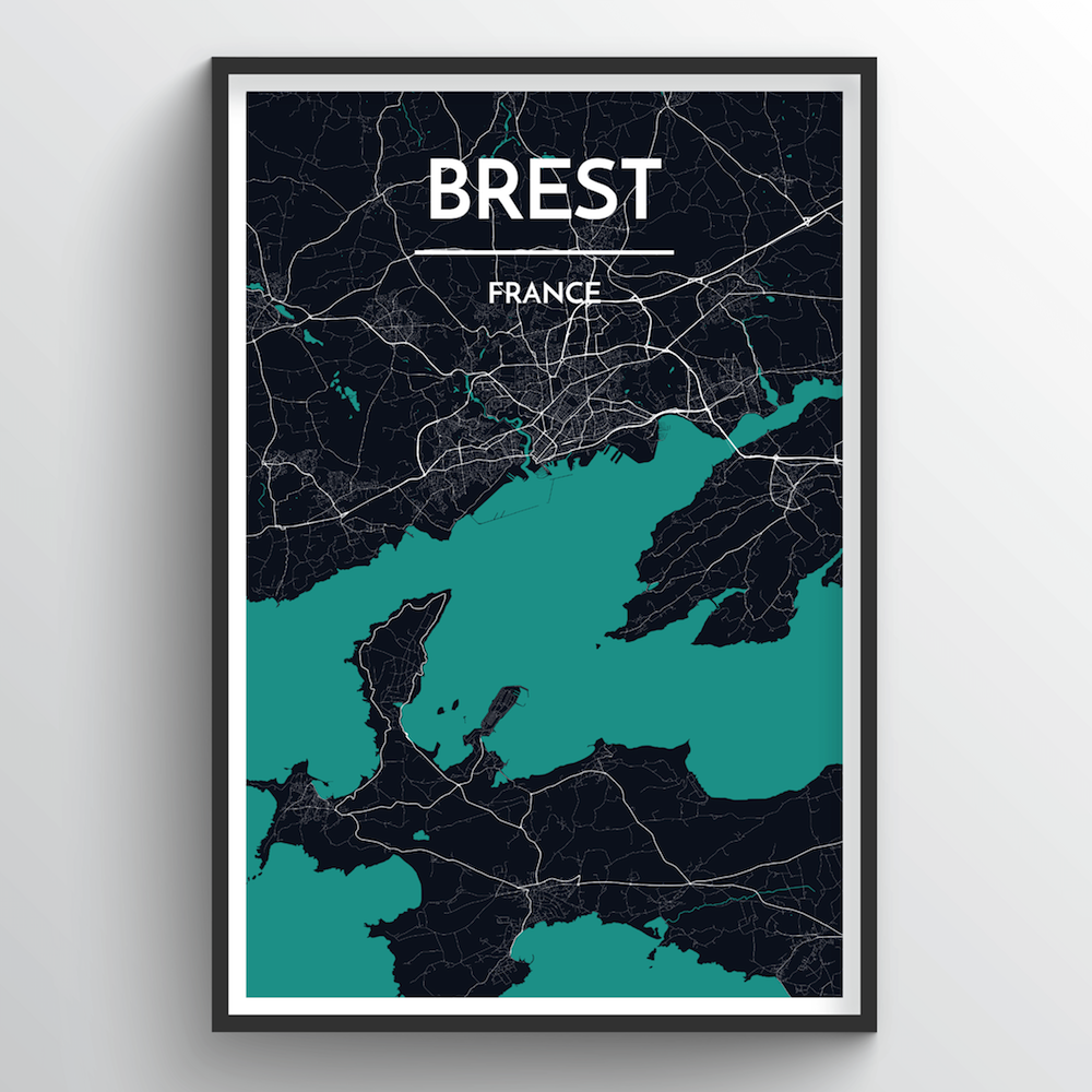 Brest Map Art Print - Point Two Design