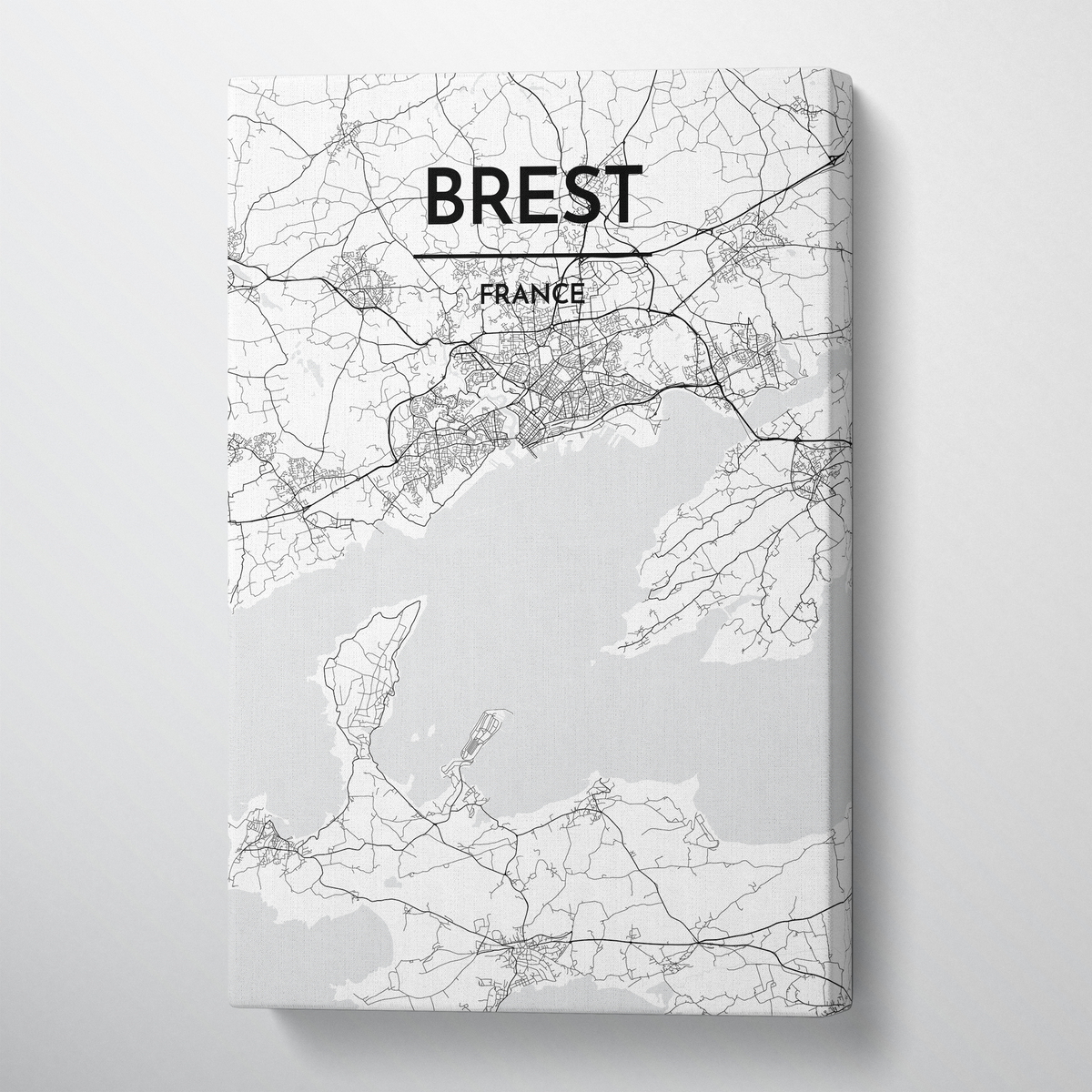 Brest Map Art Print Map Canvas Wrap - Point Two Design