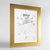 Framed Brest Map Art Print 24x36" Gold frame Point Two Design Group
