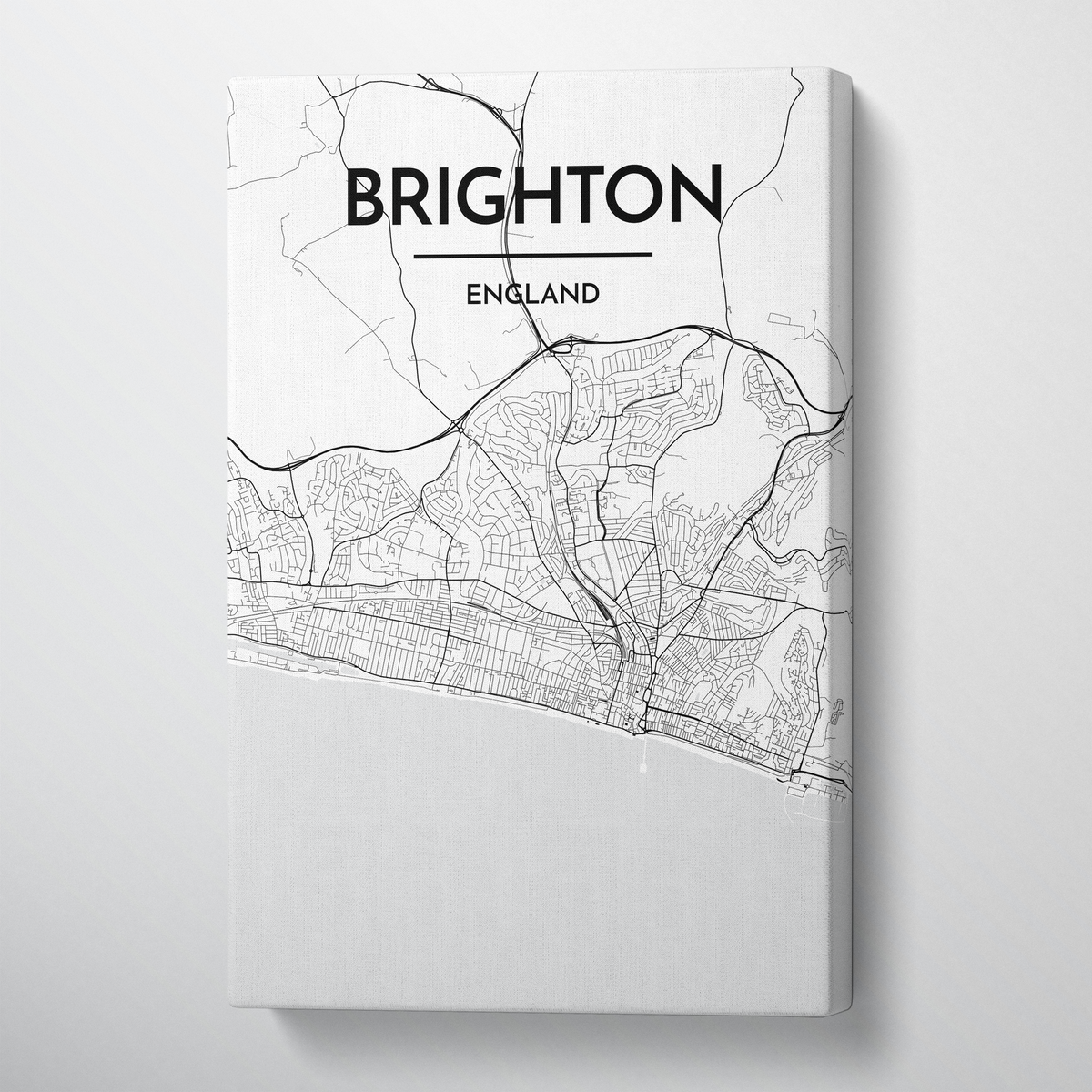 Brighton Map Art Print Map Canvas Wrap - Point Two Design