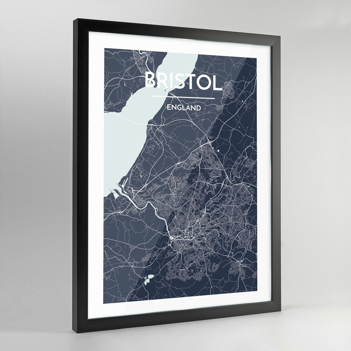 Framed Bristol Map Art Print - Point Two Design