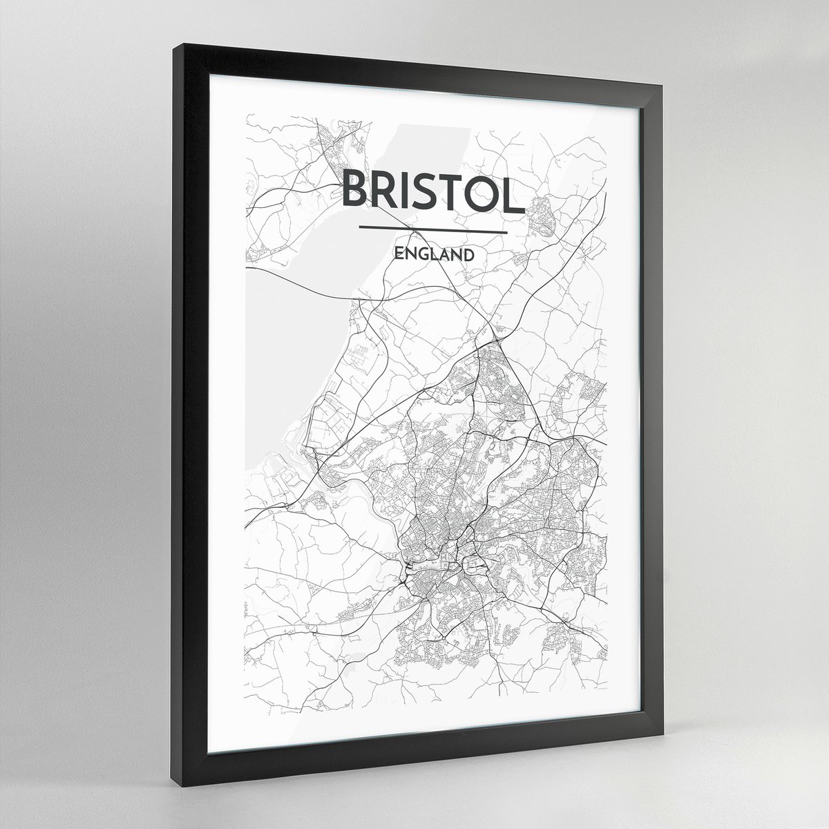 Bristol Map Art Print - Framed