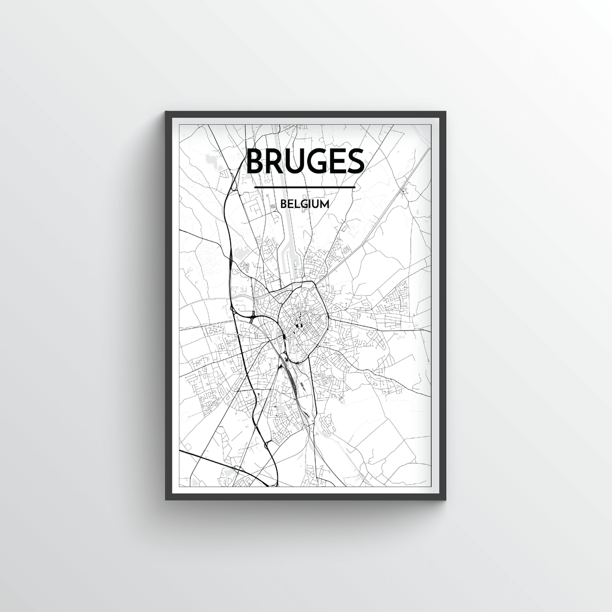 Bruges Map Art Print - Point Two Design