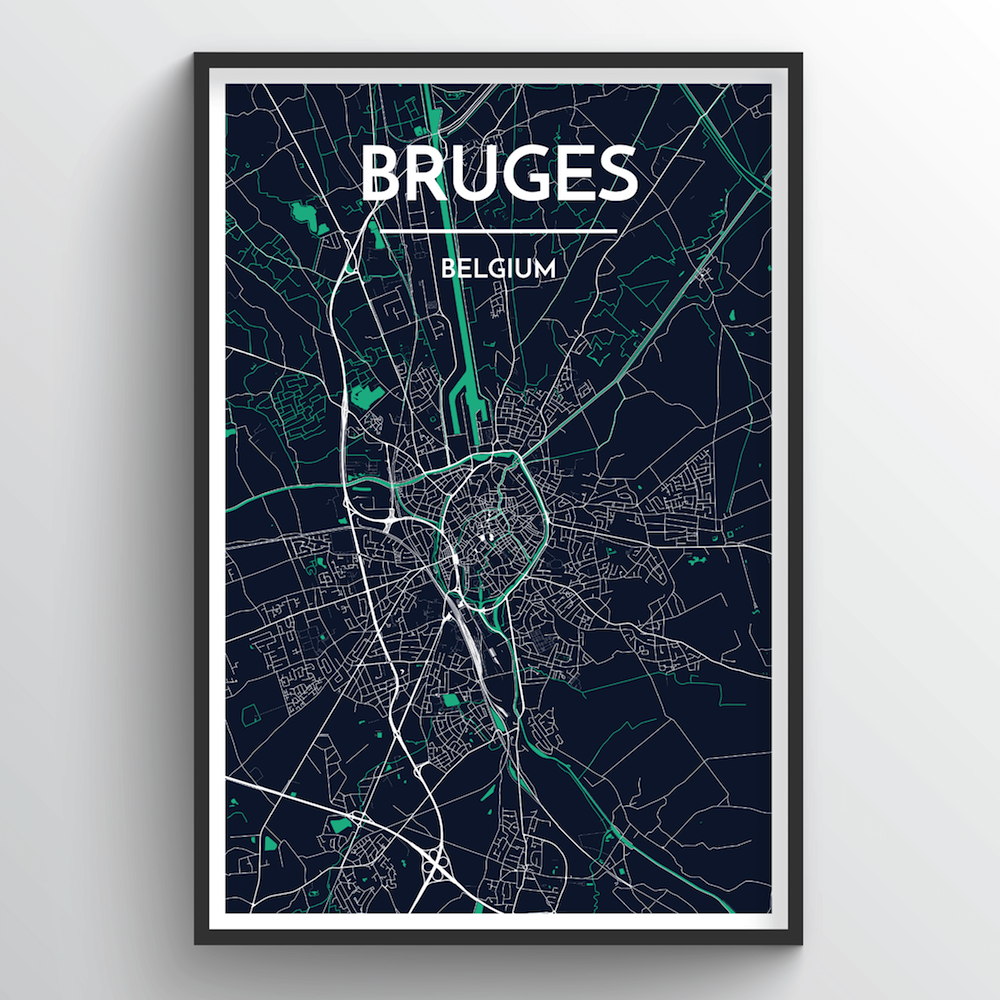 Bruges Map Art Print - Point Two Design