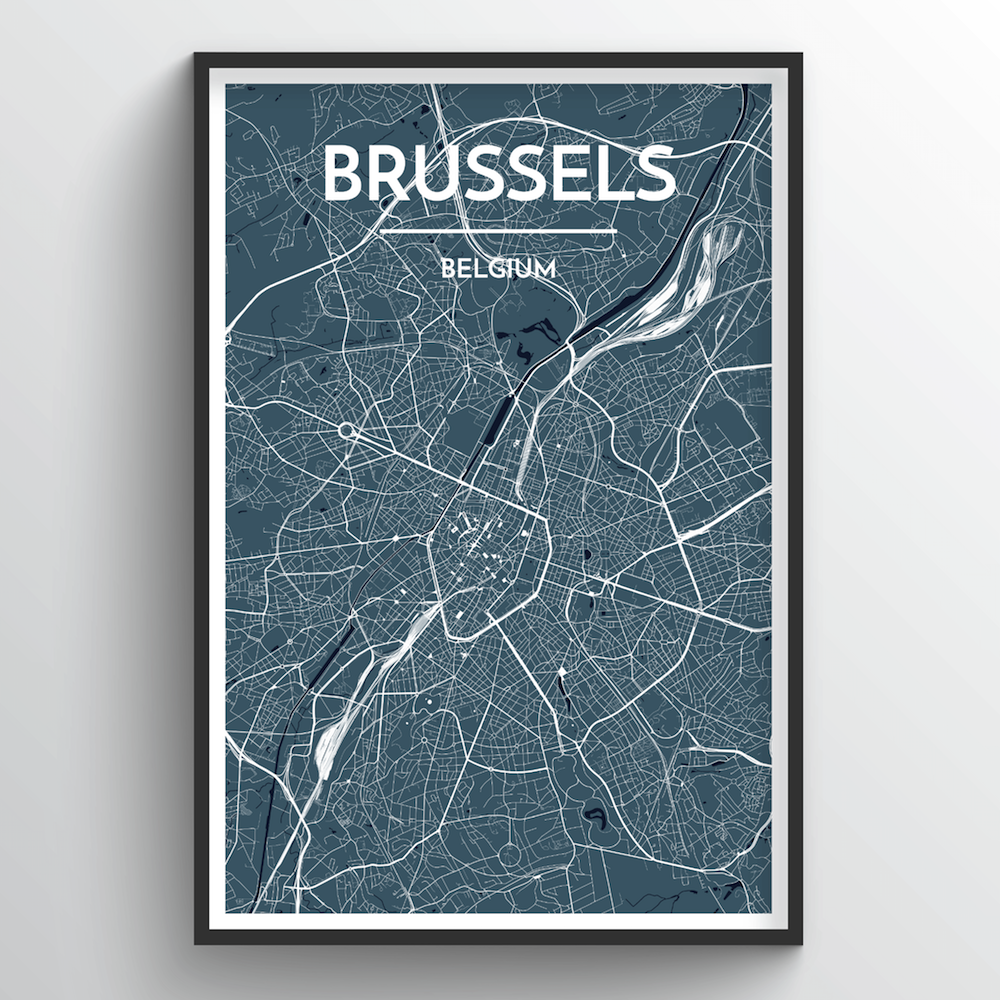 Brussels Map Art Print - Point Two Design