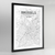 Brussels Map Art Print - Framed