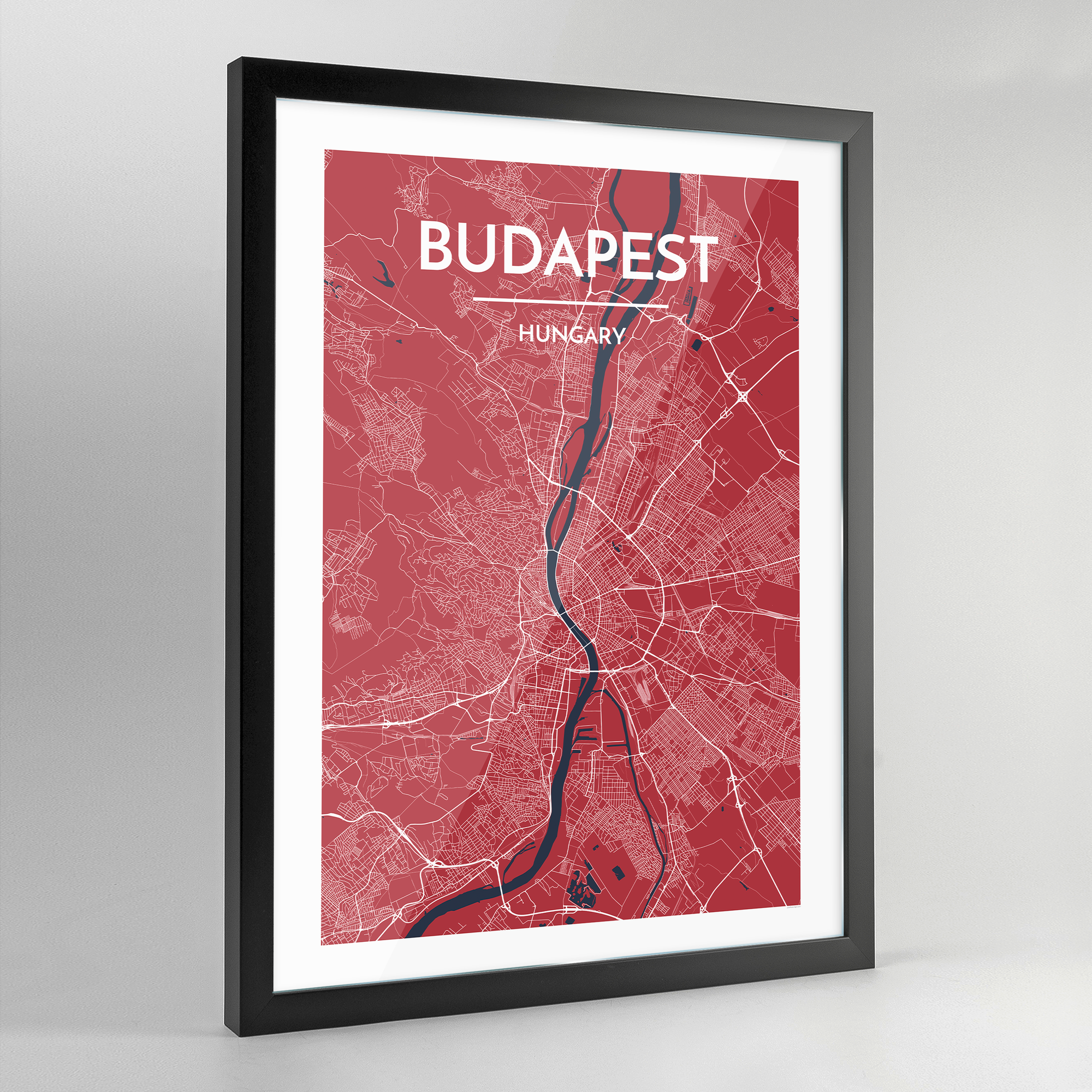 Framed Budapest Map Art Print - Point Two Design