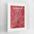 Framed Budapest Map Art Print 24x36" Contemporary White frame Point Two Design Group