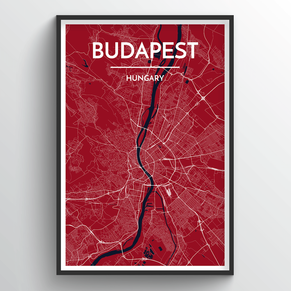 Budapest Map Art Print - Point Two Design