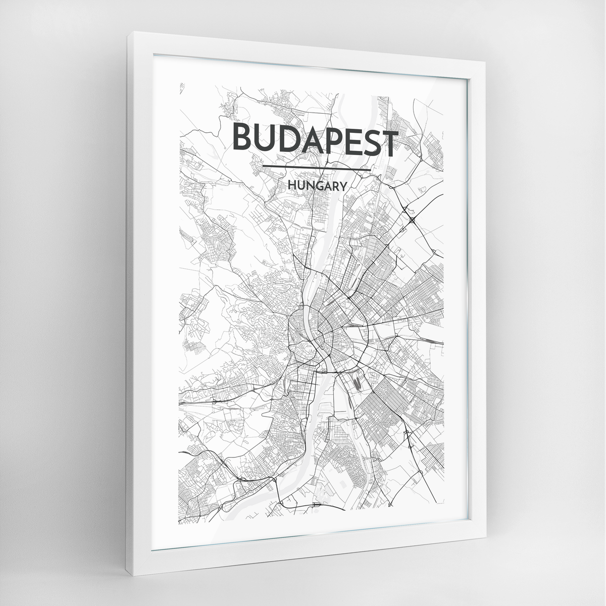 Budapest Map Art Print - Frame