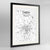 Framed Caen Map Art Print 24x36" Contemporary Black frame Point Two Design Group