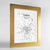 Framed Caen Map Art Print 24x36" Gold frame Point Two Design Group