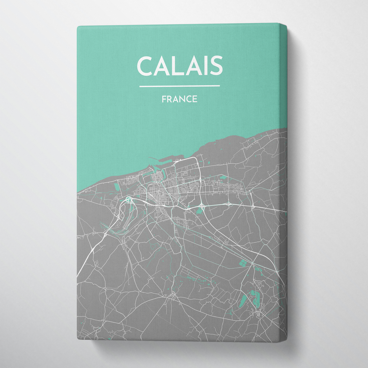 Calais Map Art Print Map Canvas Wrap - Point Two Design