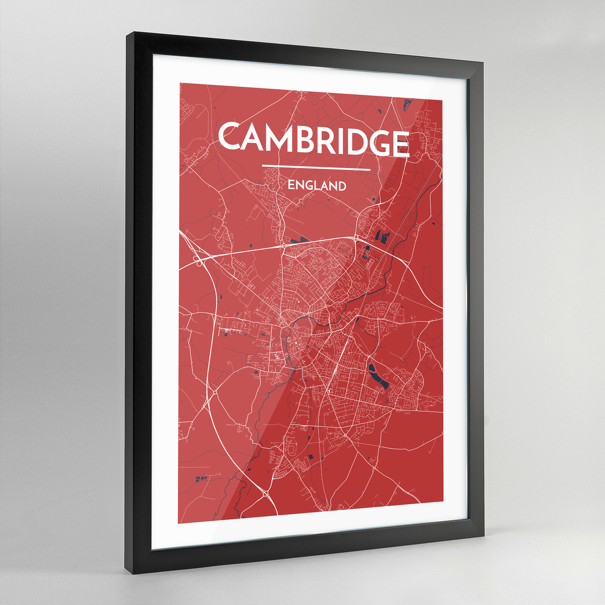 Framed Cambridge Map Art Print - Point Two Design