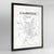 Framed Cambridge Map Art Print 24x36" Contemporary Black frame Point Two Design Group