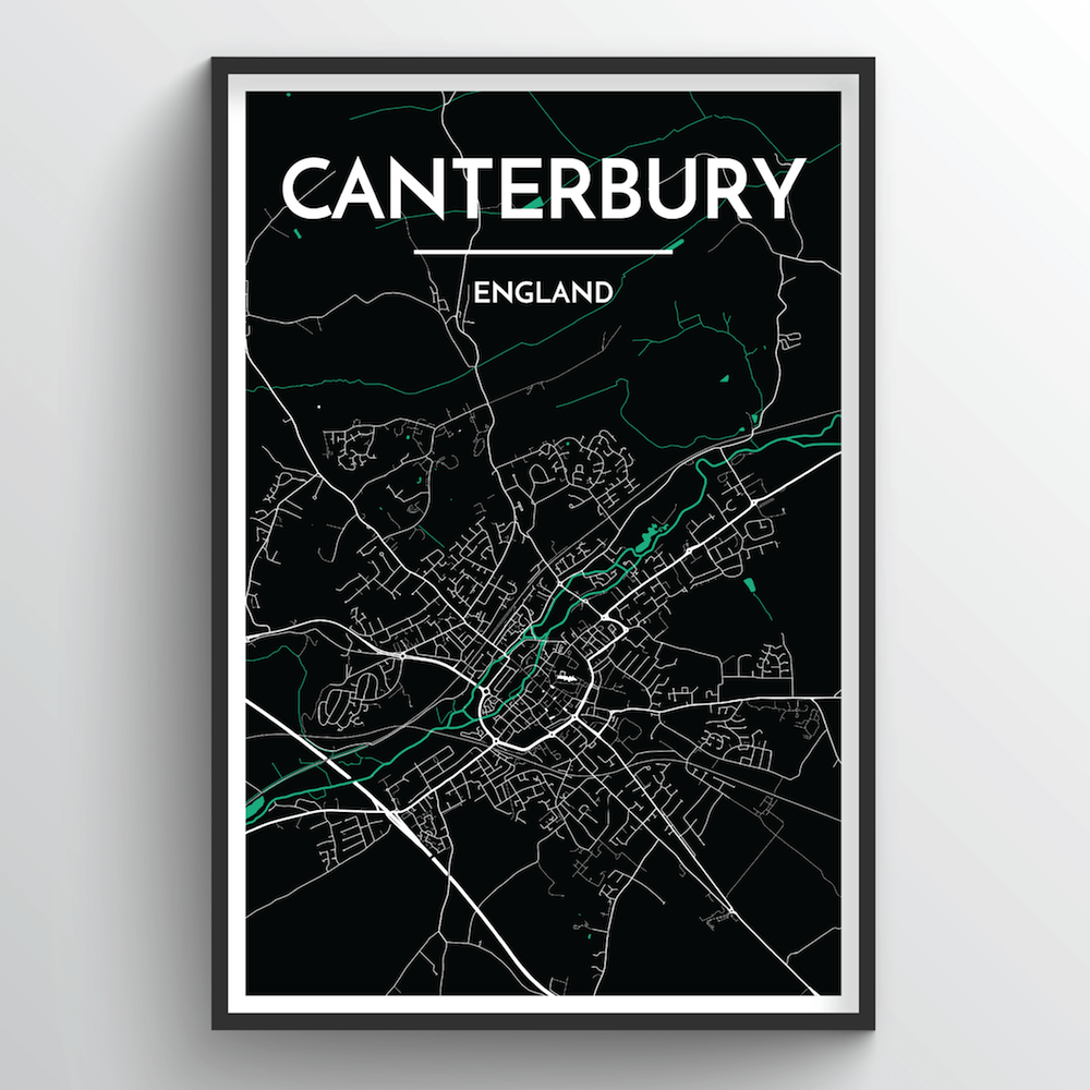 Canterbury Map Art Print - Point Two Design