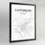Canterbury CAD Map Art Print - Framed