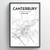 Canterbury Map Art Print - Point Two Design