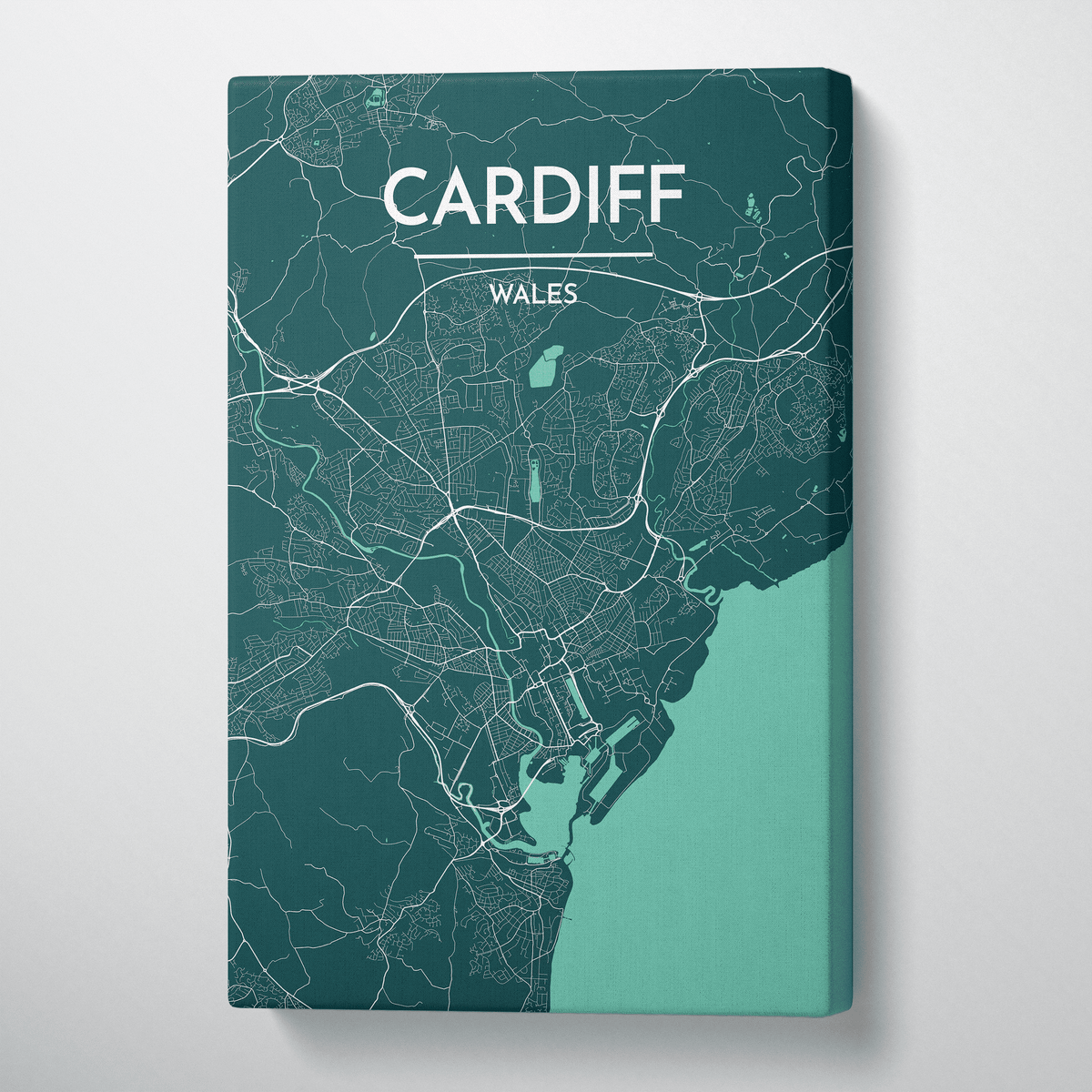 Cardiff Map Canvas Wrap - Point Two Design