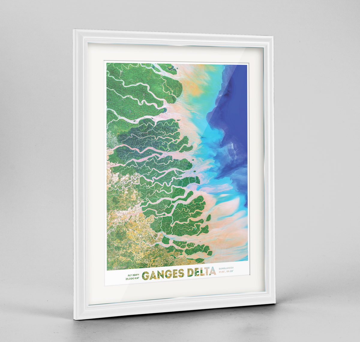 Ganges-Brahmaputra Delta Earth Photography Art Print - Framed