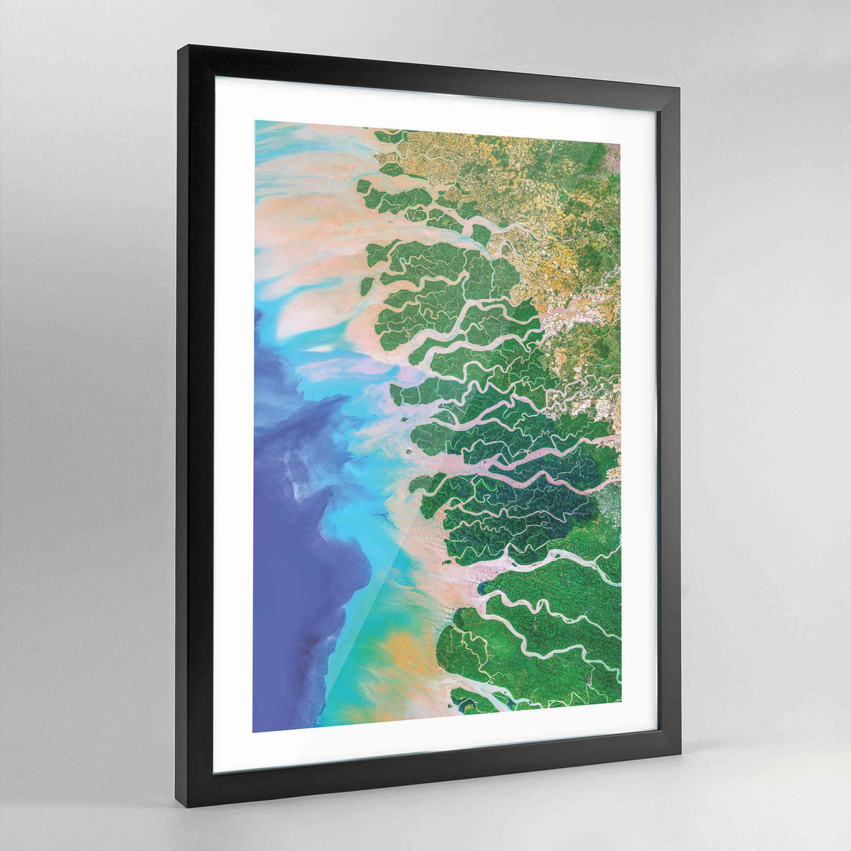 Ganges-Brahmaputra Delta Earth Photography Art Print - Framed