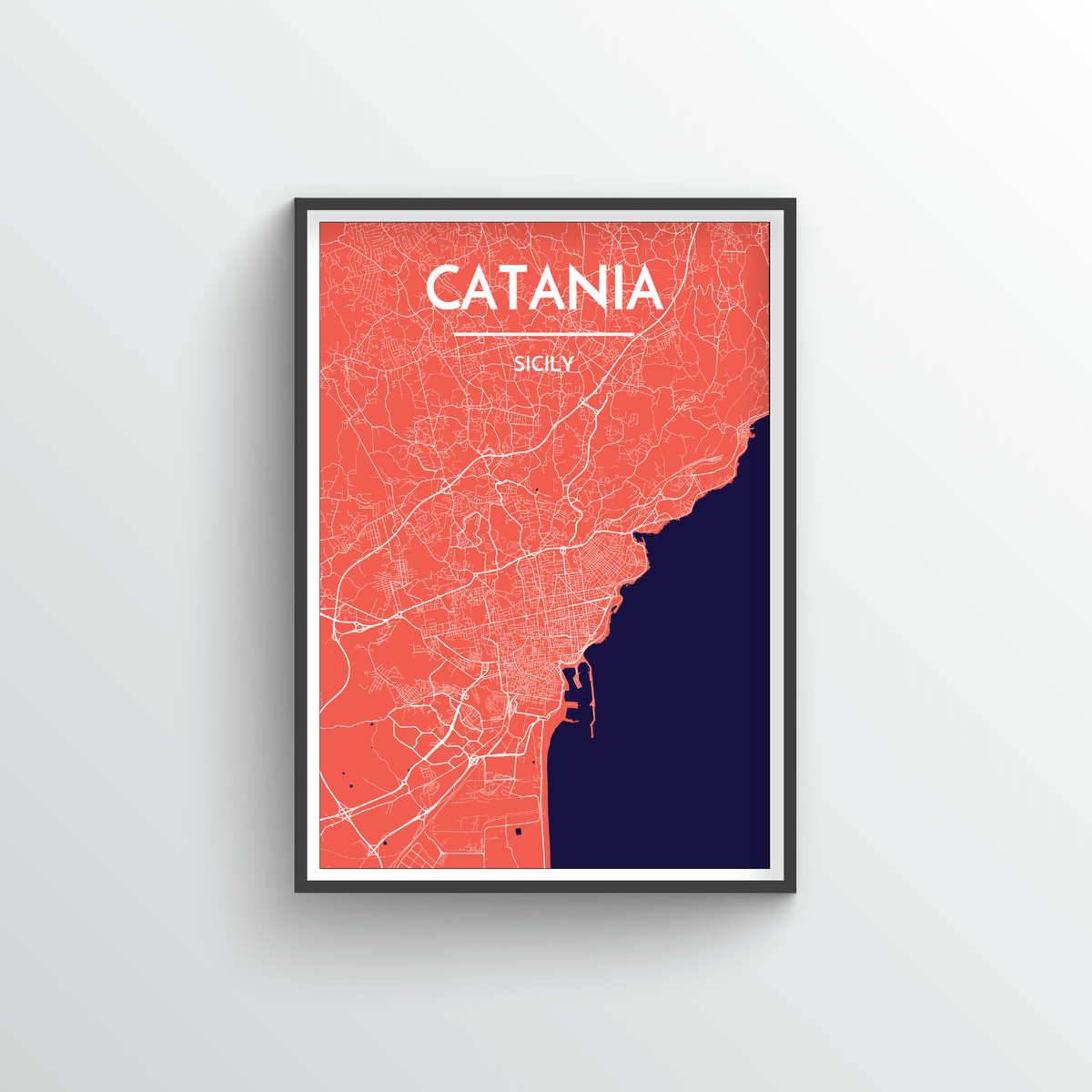 Catania Map Art Print - Point Two Design