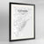 Framed Catania Map Art Print 24x36" Contemporary Black frame Point Two Design Group