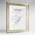 Framed Catania Map Art Print 24x36" Champagne frame Point Two Design Group