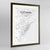 Framed Catania Map Art Print 24x36" Contemporary Walnut frame Point Two Design Group
