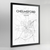 Chelmsford Map Art Print - Framed