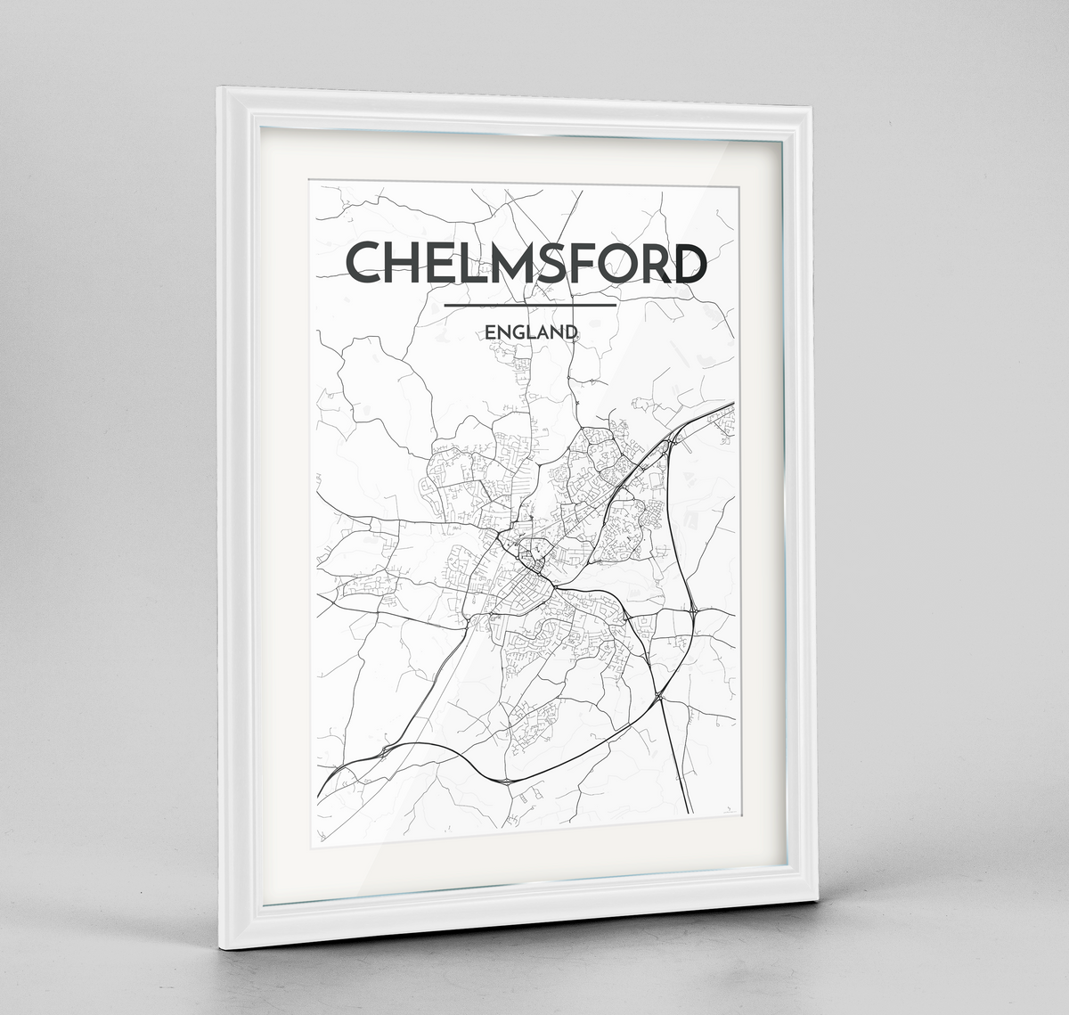 Chelmsford Map Art Print - Frame