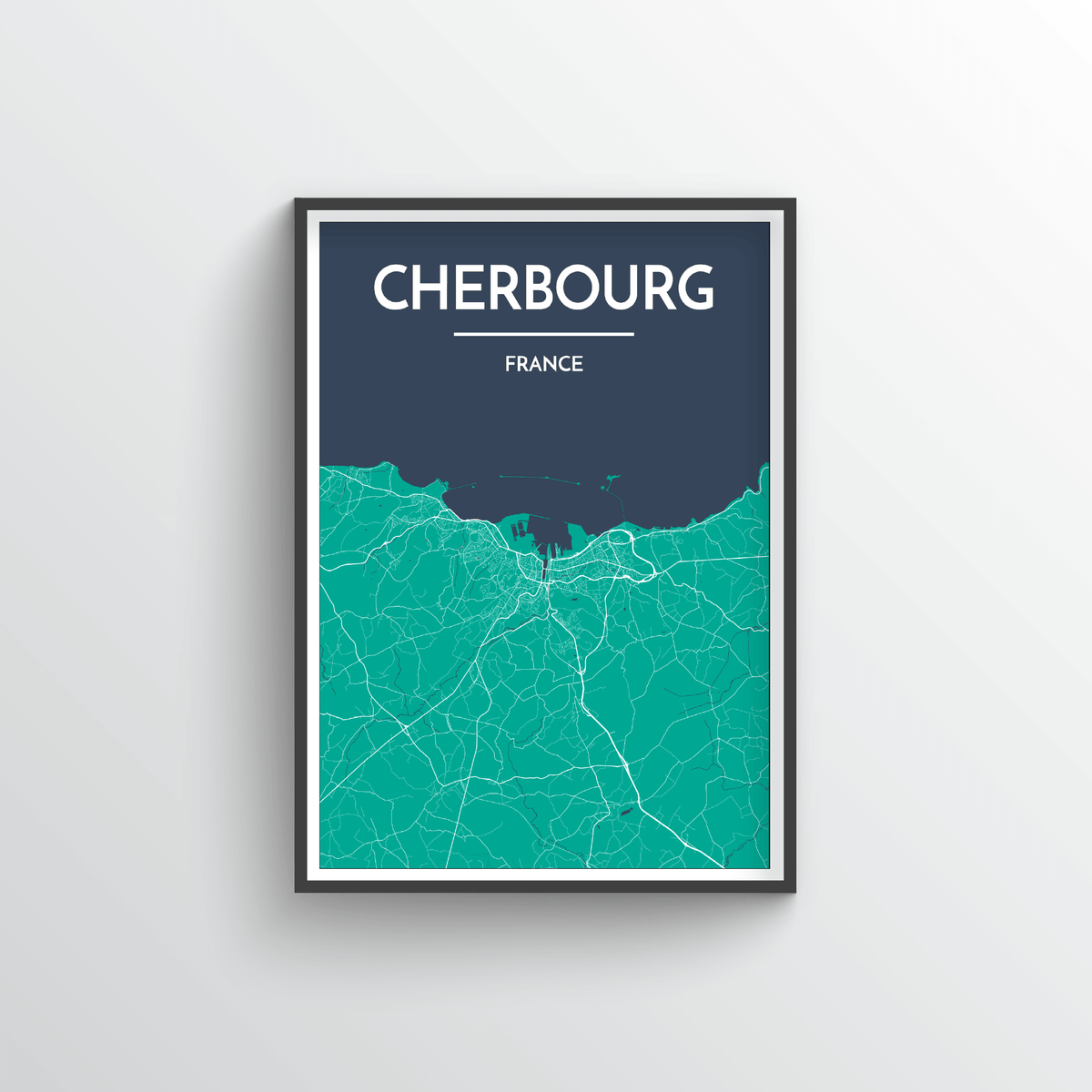 Cherbourg Map Art Print - Point Two Design