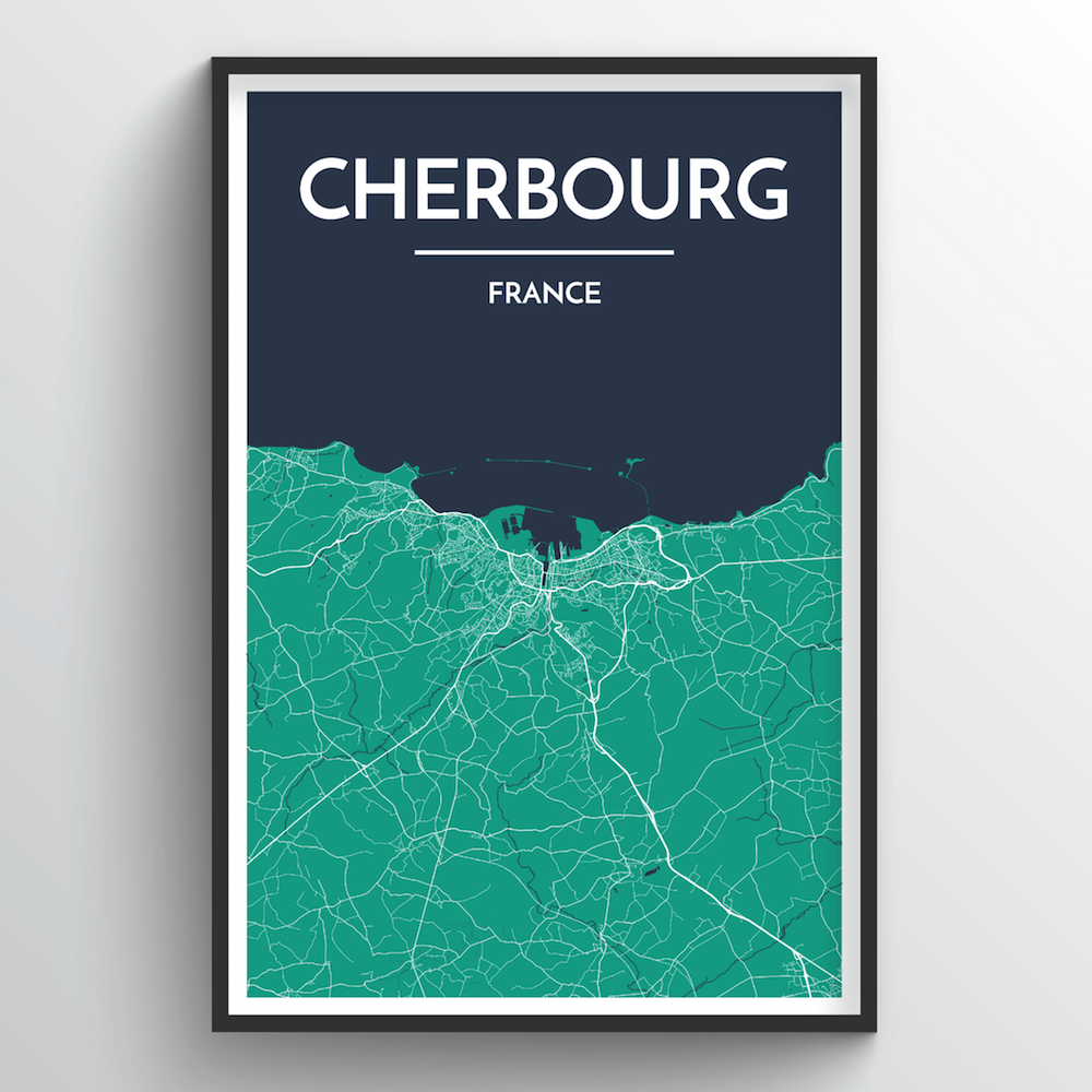 Cherbourg Map Art Print - Point Two Design