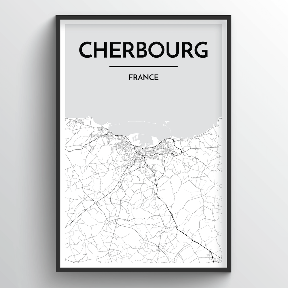 Cherbourg Map Art Print - Point Two Design