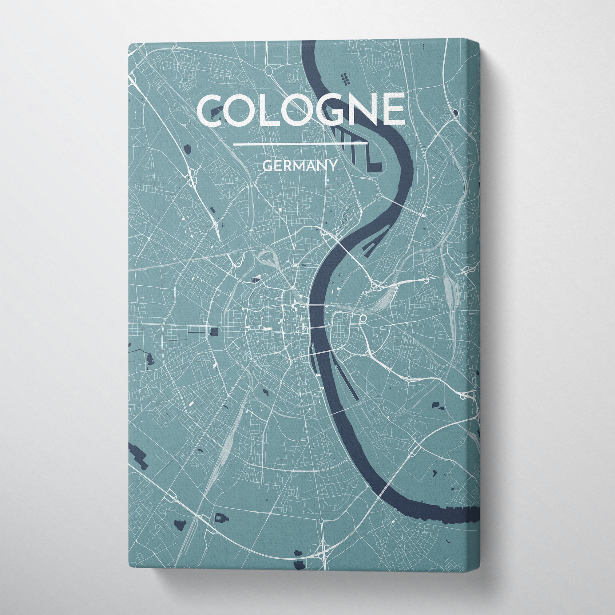 Cologne Map Canvas Wrap - Point Two Design