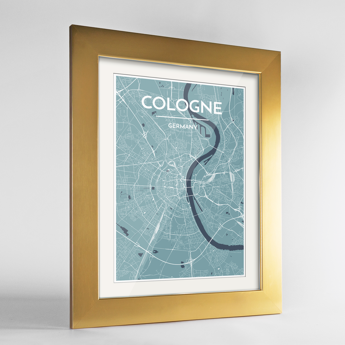 Cologne Map Art Print - Framed