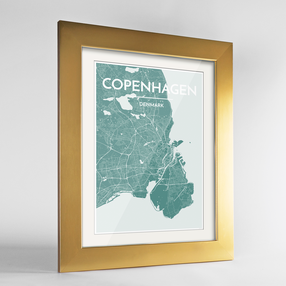 Copenhagen Map Art Print - Framed