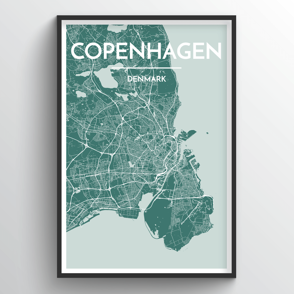 Copenhagen Map Art Print - Point Two Design