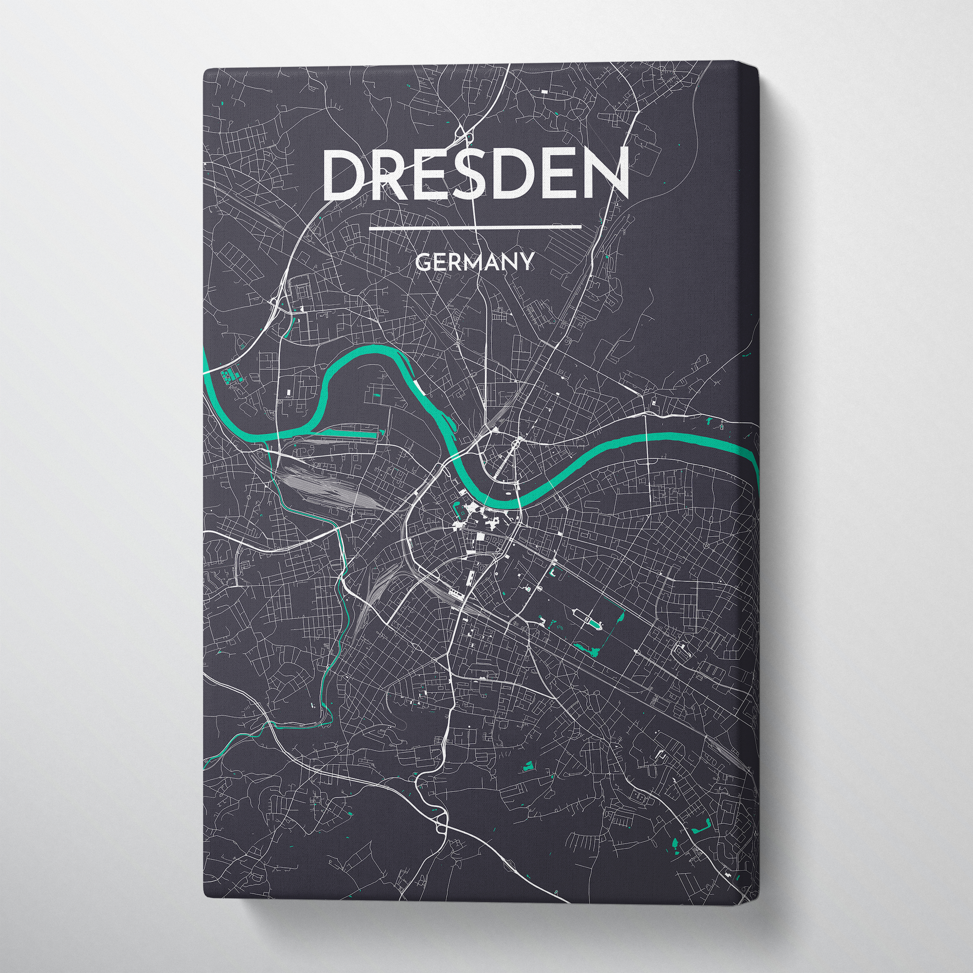 Dresden Map Canvas Wrap - Point Two Design