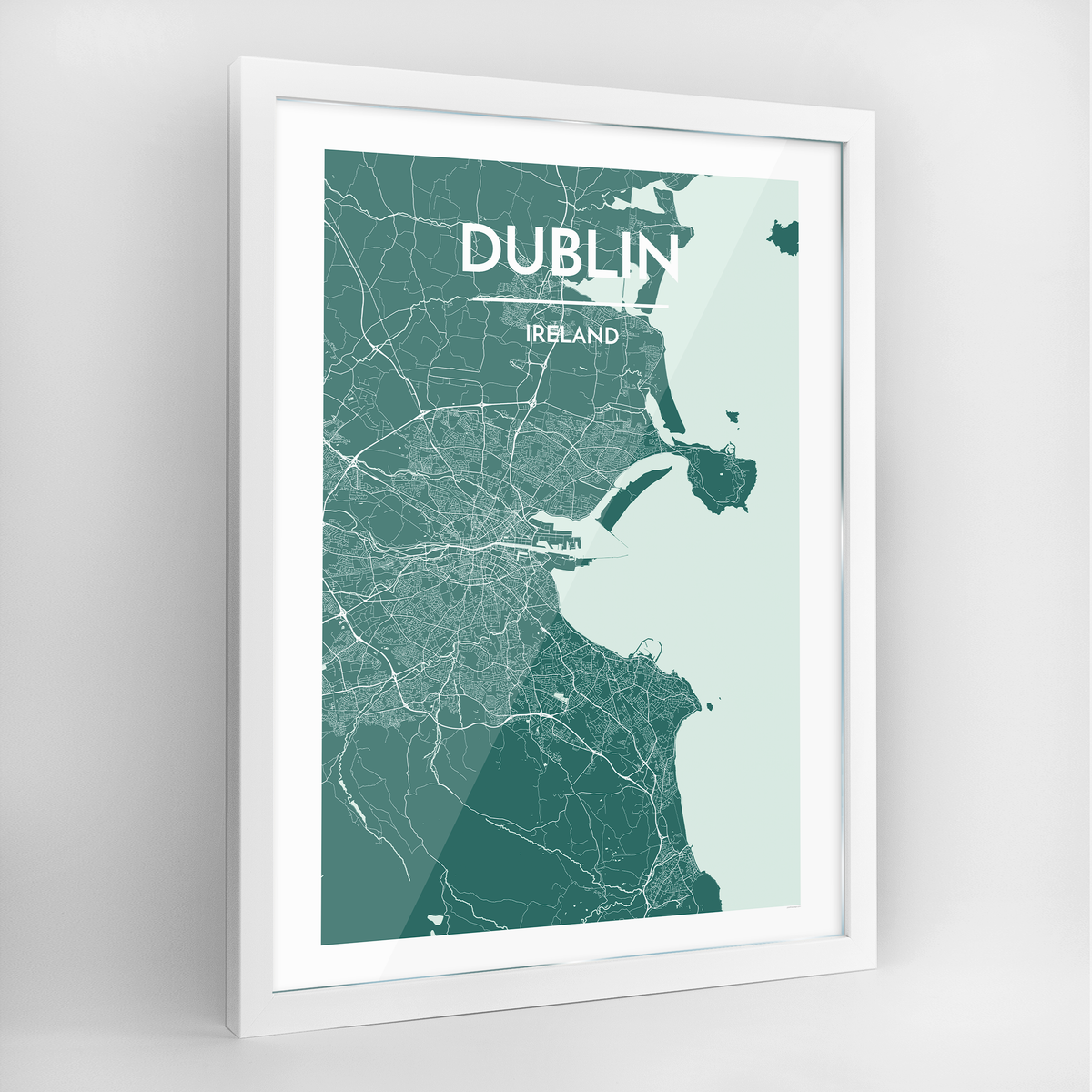 Dublin Map Art Print - Framed