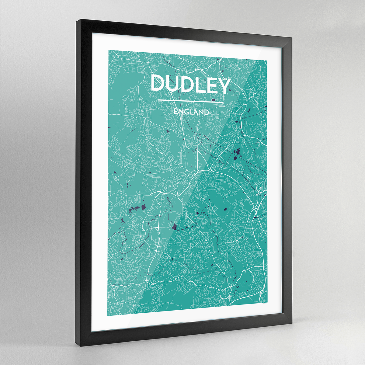 Framed Dudley Map Art Print - Point Two Design