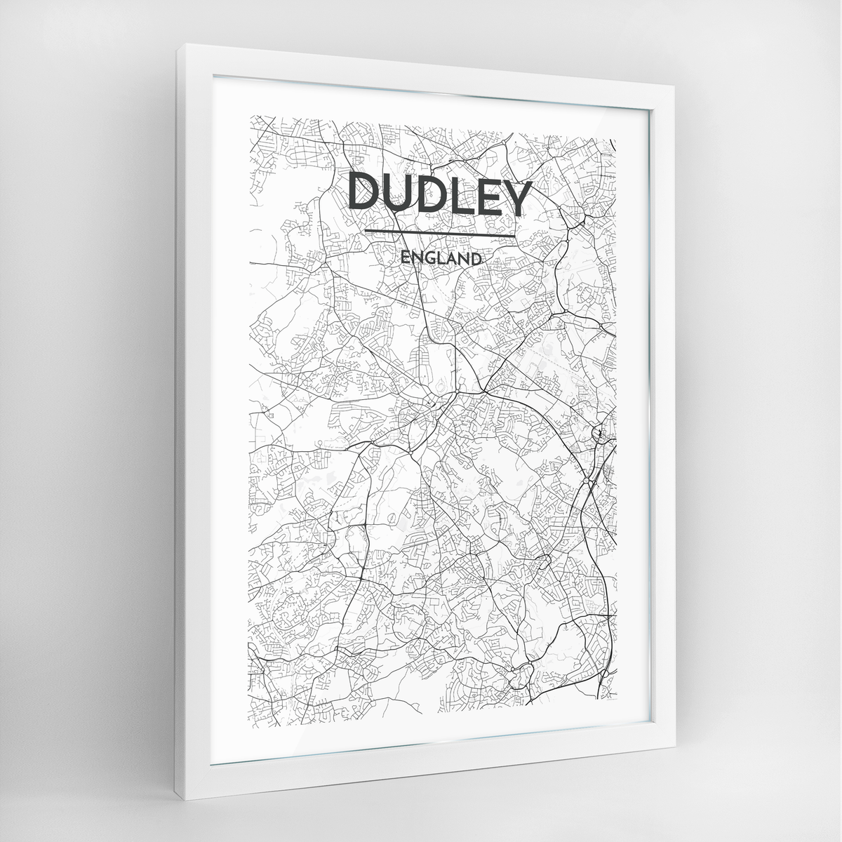 Dudley Map Art Print - Framed