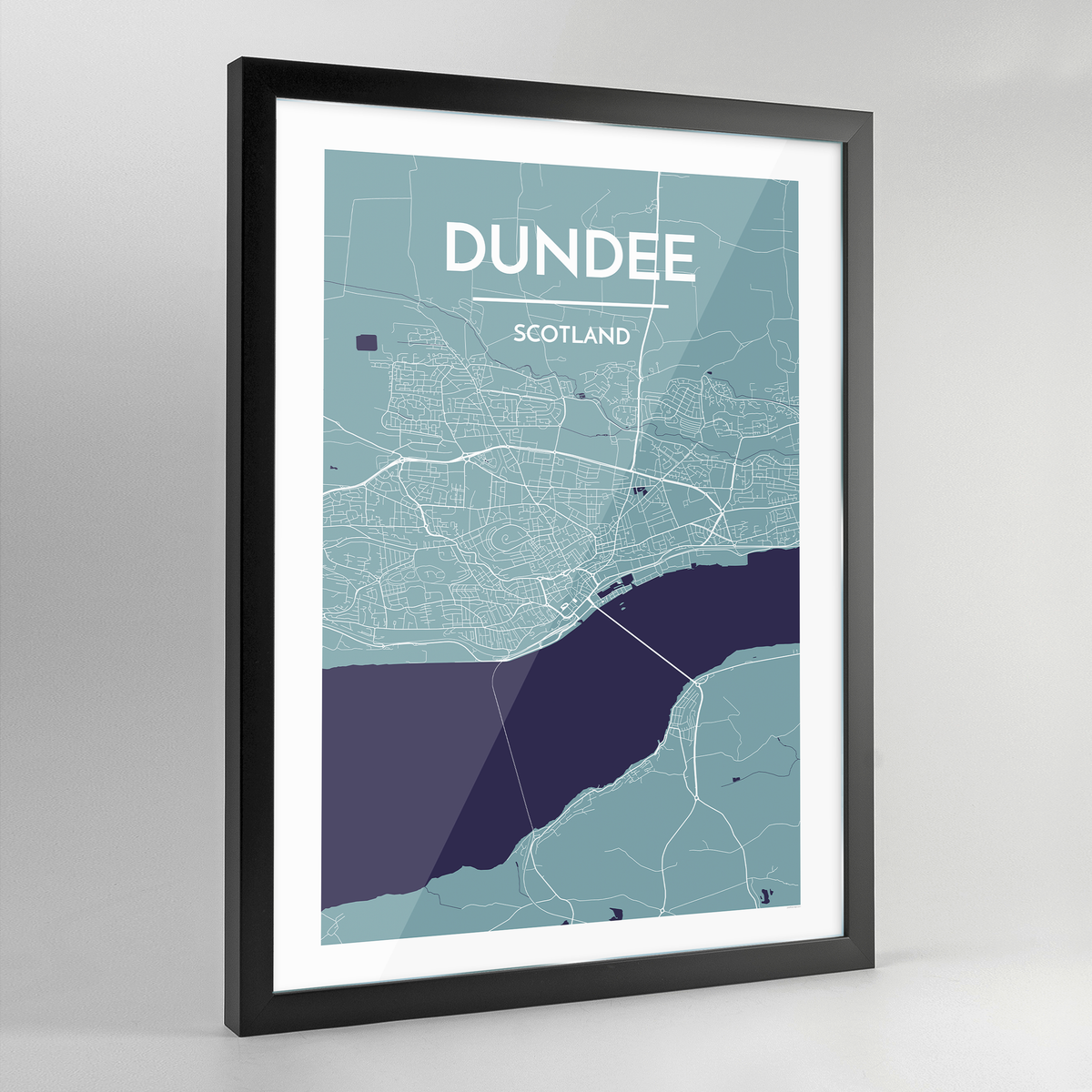 Framed Dundee Map Art Print - Point Two Design