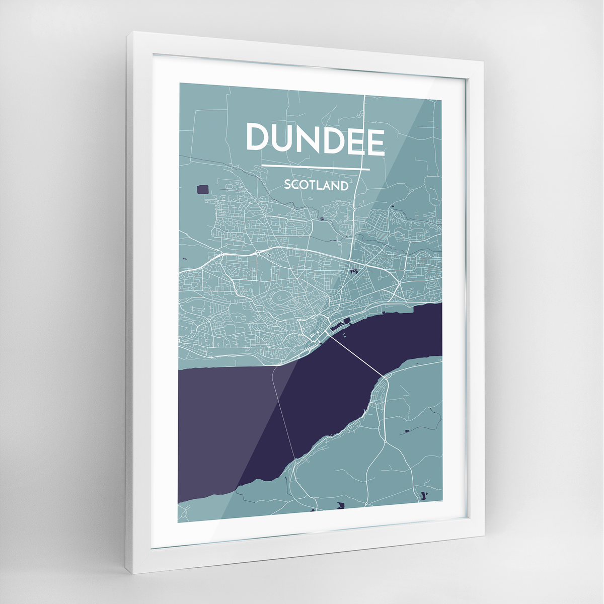 Dundee Map Art Print - Framed