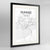 Framed Dundee Map Art Print 24x36" Contemporary Black frame Point Two Design Group