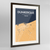 Dunkerque Map Art Print - Framed