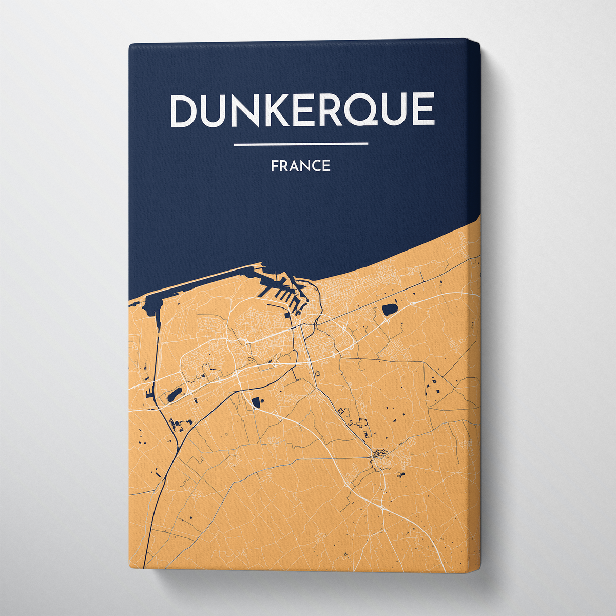 Dunkerque Map Canvas Wrap - Point Two Design